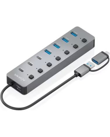 AISENS Hub USB3 1 Gen1 USB-C USB-A GREY