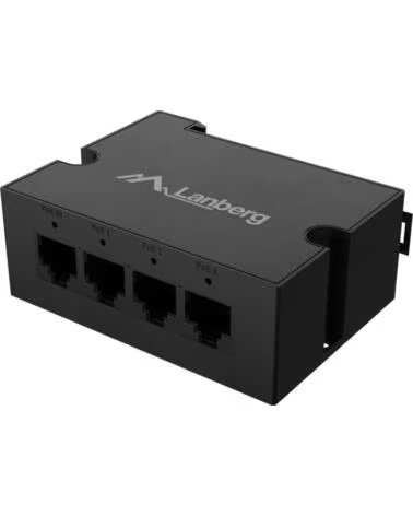 LANBERG DIN-FE4-AT-30W adaptador e inyector de PoE Ethernet rapido
