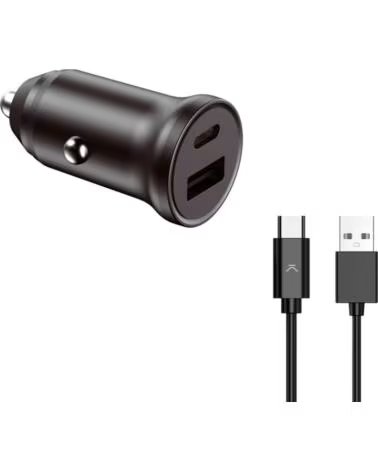 KSIX BXCRC20W - CARGADOR USB-A USB-C PARA COCHE 20W BLACK