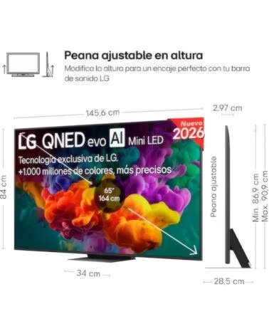 LG QNED EVO MINILED AI QNED86 - TELEVISOR SMART TV 65 QNED