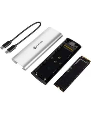 NATEC CARCASA SSD RHINO M 2 NVME LITE USB-C 3 2 GEN 2 SILVER