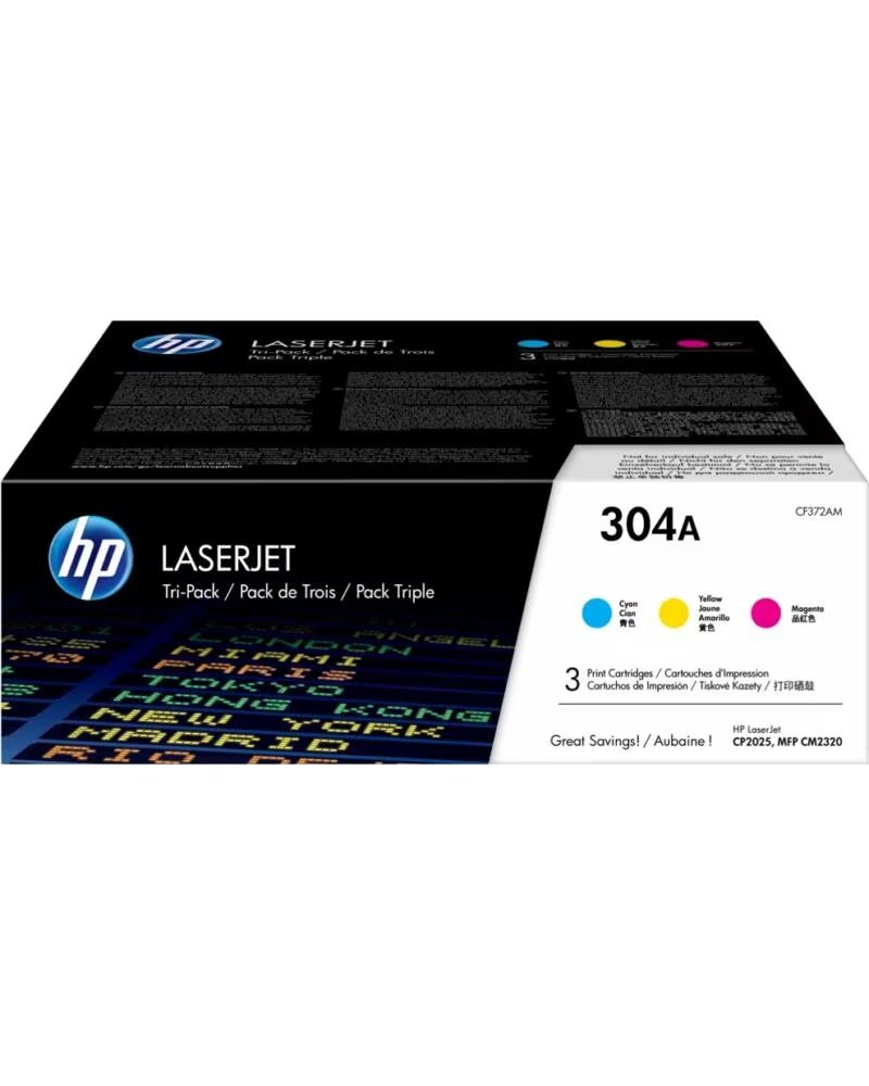 HP LASERJET 304A PACK DE 3 CARTOUCHES DE TONER ORIGINAL CF372AM