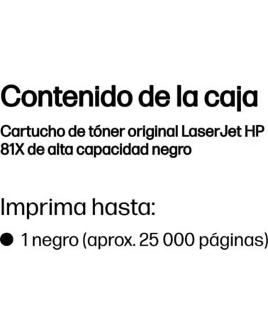 HP Toner cf281x negro nº 81x 25000pag