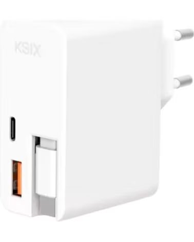 KSIX BCD65WB01 - CARGADOR ULTRARRAPIDO 65W CON USB-C POWER WHITE