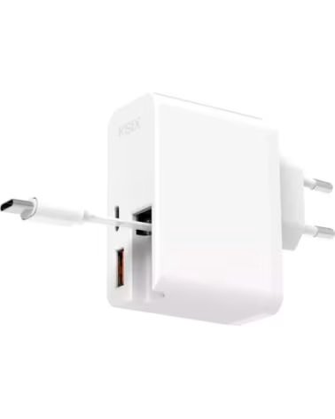 KSIX BCD65WB01 - CARGADOR ULTRARRAPIDO 65W CON USB-C POWER WHITE
