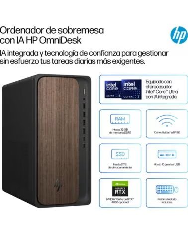 HP PC OMNIDESK TOWER M03-0038NS U5-225 16GB 512GB FDOS MADERA