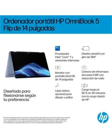 HP PORTATIL OMNIBOOK 5 FLIP 2-in-1 14-FP0007NSX U5 325U BLUE