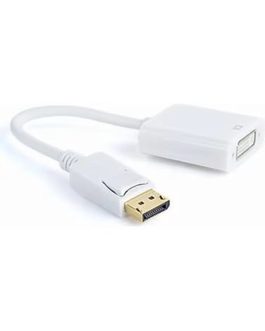 GEMBIRD CAVO ADATTATORE DISPLAYPORT MASCHIO A DVI FEMMINA 0,1M WHITE A-DPM-DVIF-002-W