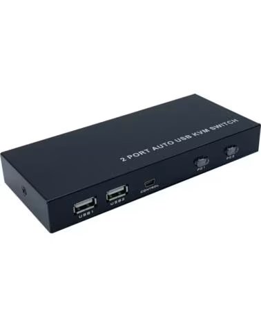 AISENS CONMUTADOR KVM HDMI 4K60HZ USB 1U-2PC CON ALIMENTACION BLACK