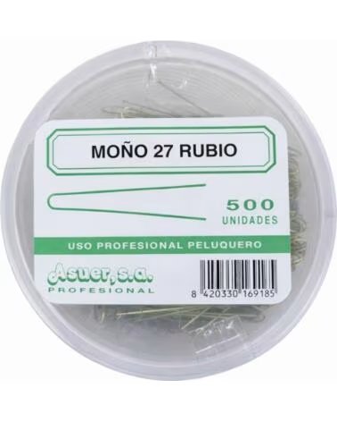 ASUER Horquilla Cabello Mono Profesional 27 Rubio 500uds