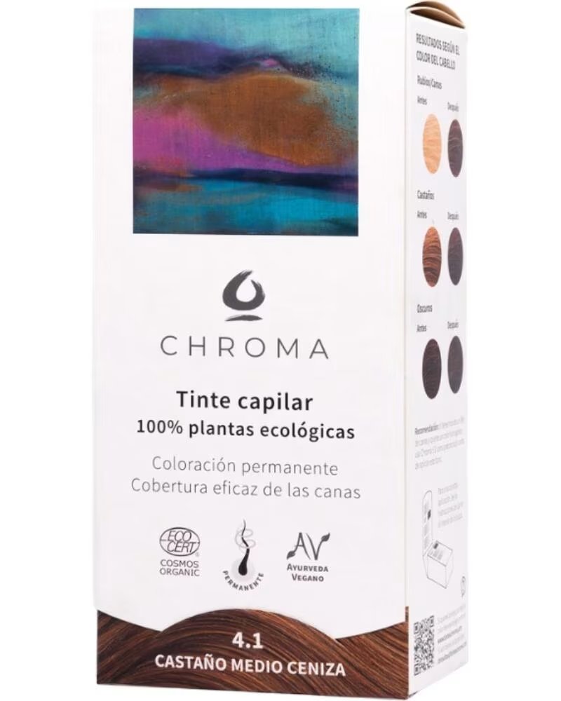 CHROMA Tinte Natural 4 1 Castano Medio Ceniza 100g