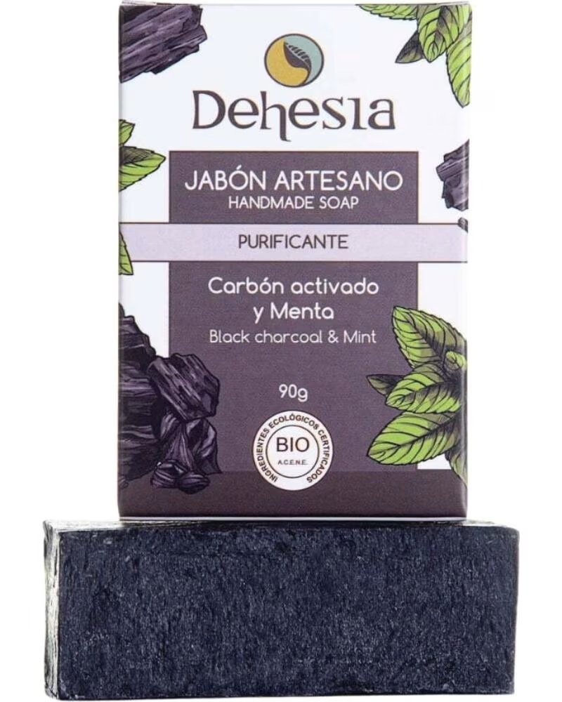 DEHESIA COSMETICA ECONATURA Dehesia Jabon Artesano Purificante Bio con Carbon Activado y Menta 90g