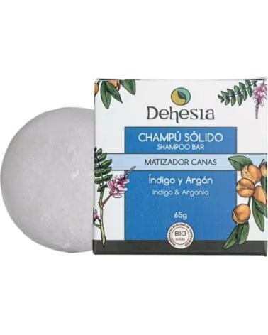 DEHESIA COSMETICA ECONATURA Dehesia Champu Solido BIO Matizador de Canas con Indigo y Argan 65g