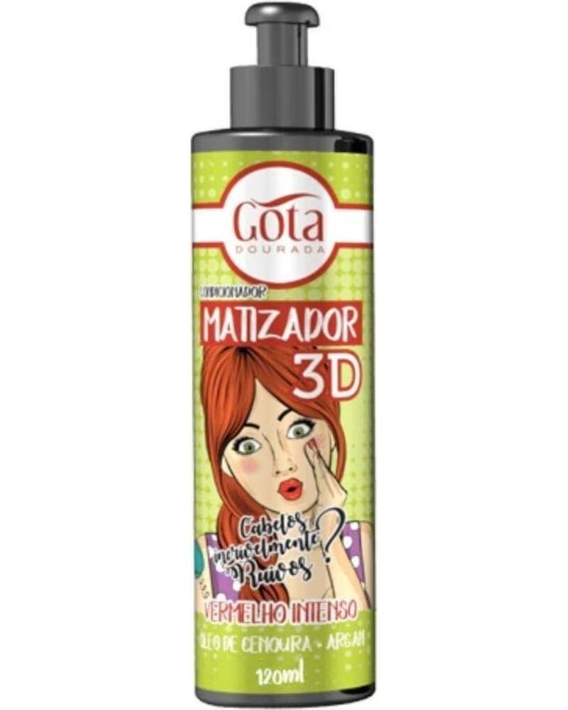 GOTA DOURADA Acondicionador Matizador 3D Vermelho Intenso 120ml
