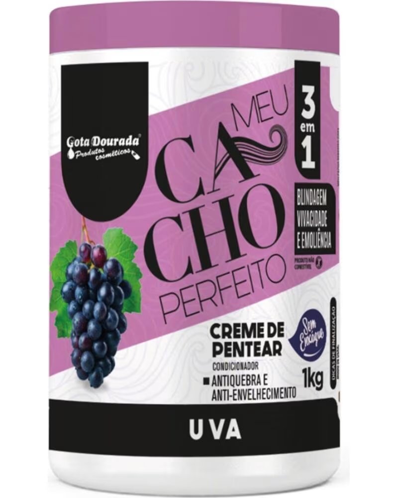 GOTA DOURADA Meu Cacho Perfeito Creme para Peinar Uva 1K