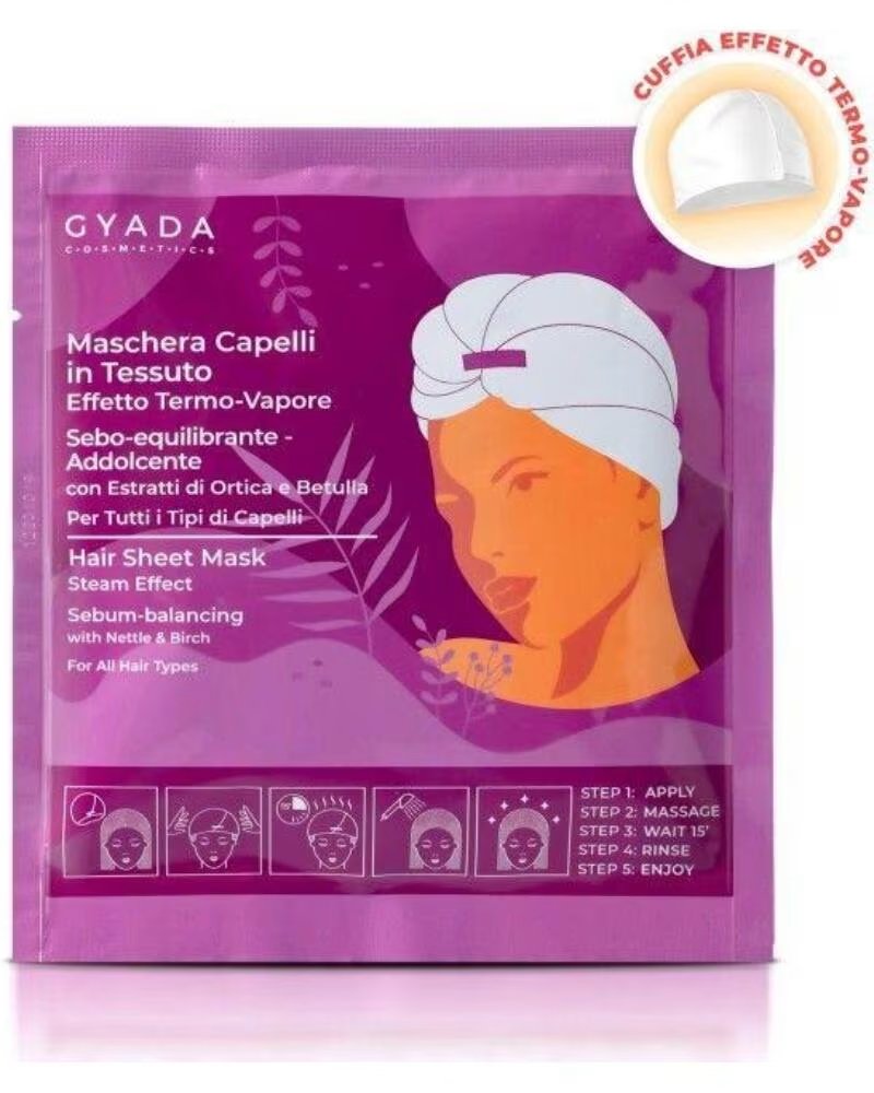 GYADA COSMETICS Gyada Cabello Maschera In Tessuto Effetto Termo-Vapore - Sebo-Equilibrante E Addolcente 60ml