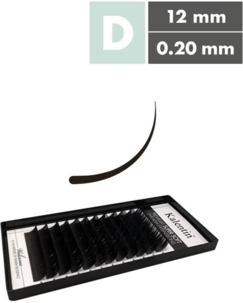 KALENTIN LASHES Kalentin Extensiones De Pestanas Clasicas D Curl 020 12mm
