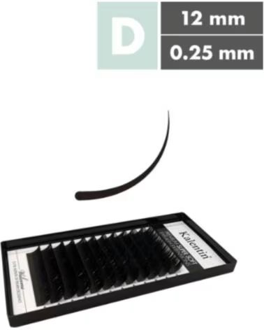 KALENTIN LASHES Kalentin Extensiones De Pestanas Clasicas D Curl 025 12mm