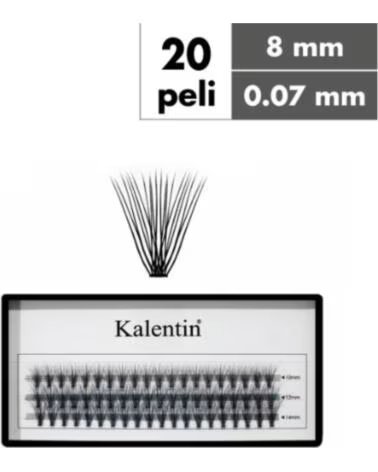 KALENTIN LASHES Kalentin Extensiones De Pestanas En Mechones 20 Pelos 0 07 8mm