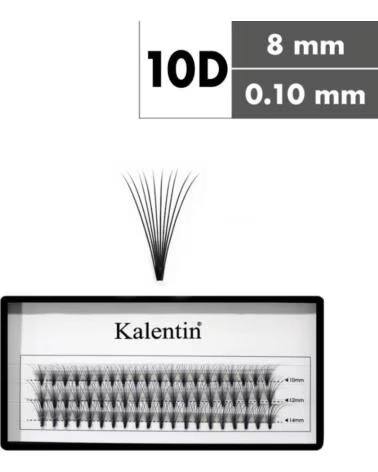 KALENTIN LASHES Kalentin Extensiones De Pestanas En Mechones Sin Nudos 10D 0 10 8mm
