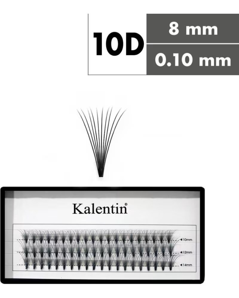 KALENTIN LASHES Kalentin Extensiones De Pestanas En Mechones Sin Nudos 10D 0 10 8mm