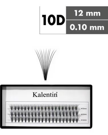 KALENTIN LASHES Kalentin Extensiones De Pestanas En Mechones Sin Nudos 10D 0 10 12mm
