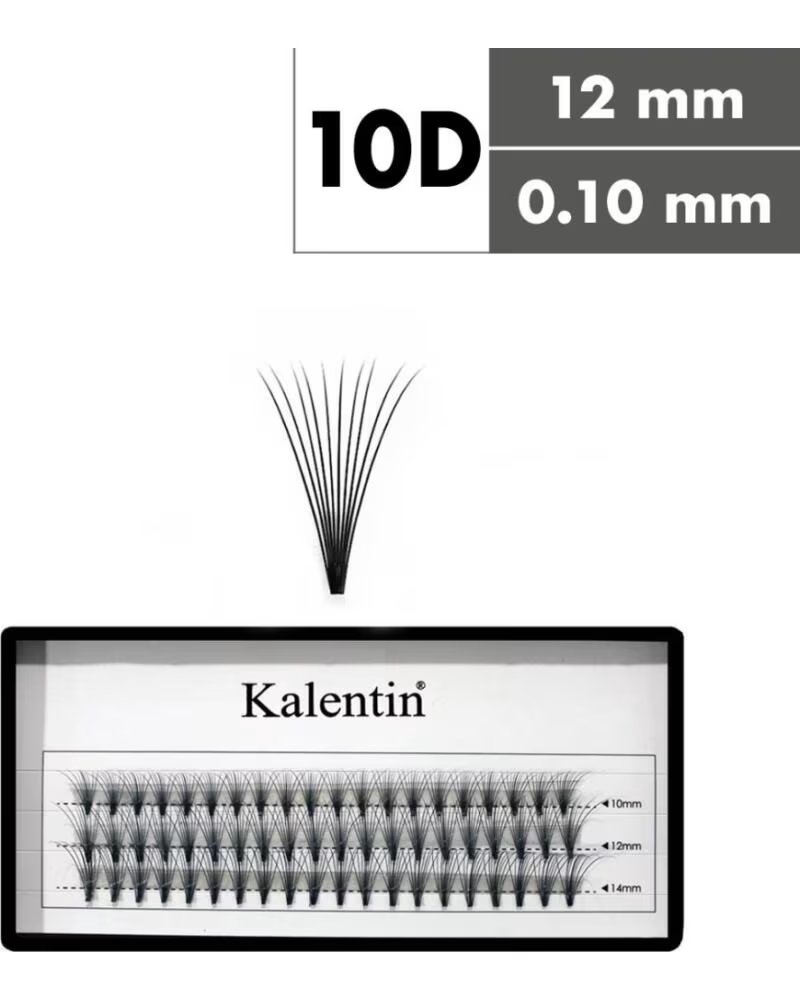 KALENTIN LASHES Kalentin Extensiones De Pestanas En Mechones Sin Nudos 10D 0 10 12mm