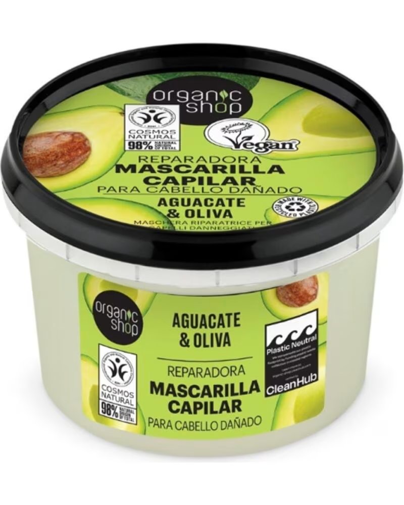 ORGANIC SHOP Mascarilla Capilar Reparadora Cabello Danado con Aguacate y Oliva 250ml