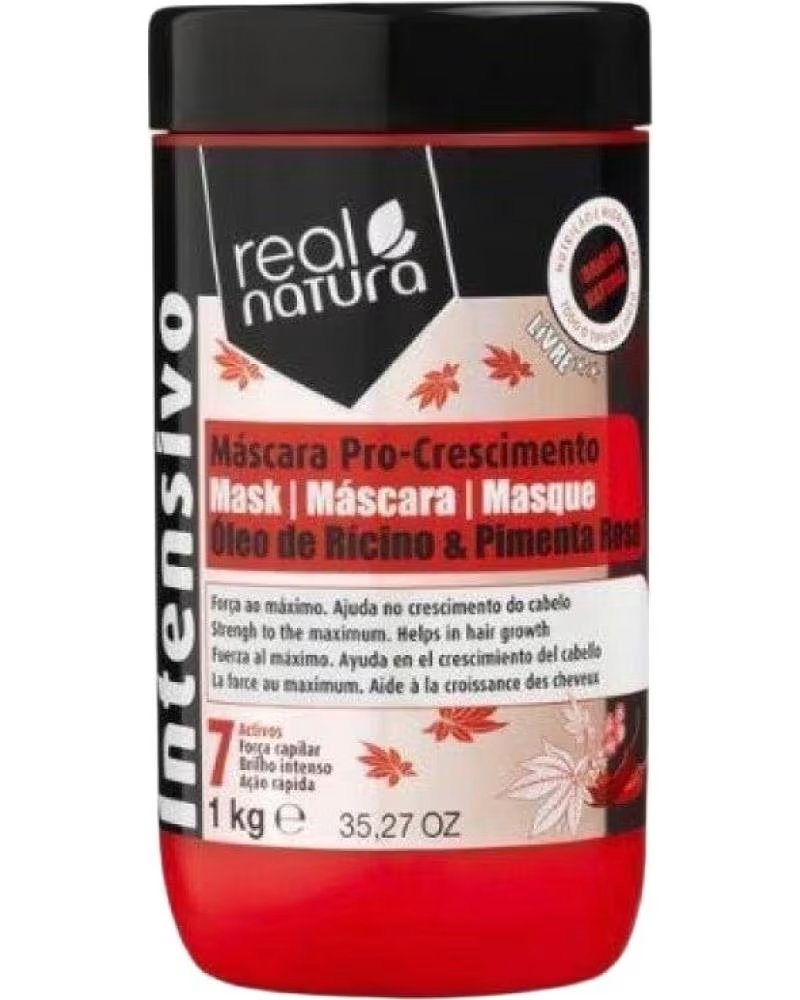 REAL NATURA PRO-CRESCIMENTO HAARMASKE RIZINUSÖL UND ROTER PFEFFER 1 KG