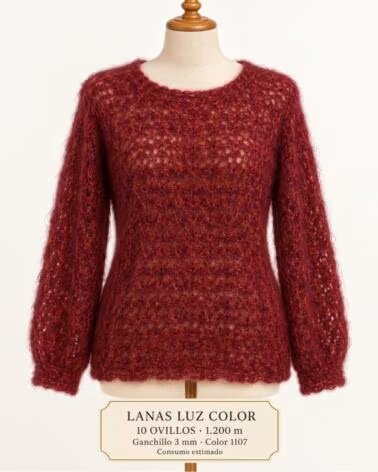 LUZ COLOR FILATO MOHAIR 90 BORDEAUX-ORO 1107 LANA