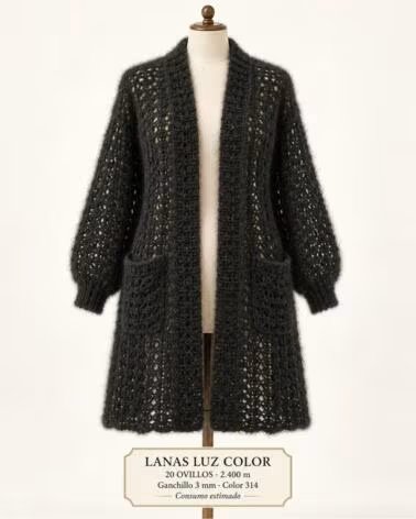 LUZ COLOR FILATO MOHAIR 90 NERO 314 LANA
