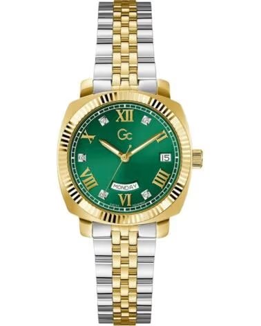 RELOJ GC Z44002L9MF ESFERA VERDE BICOLOR ROSA
