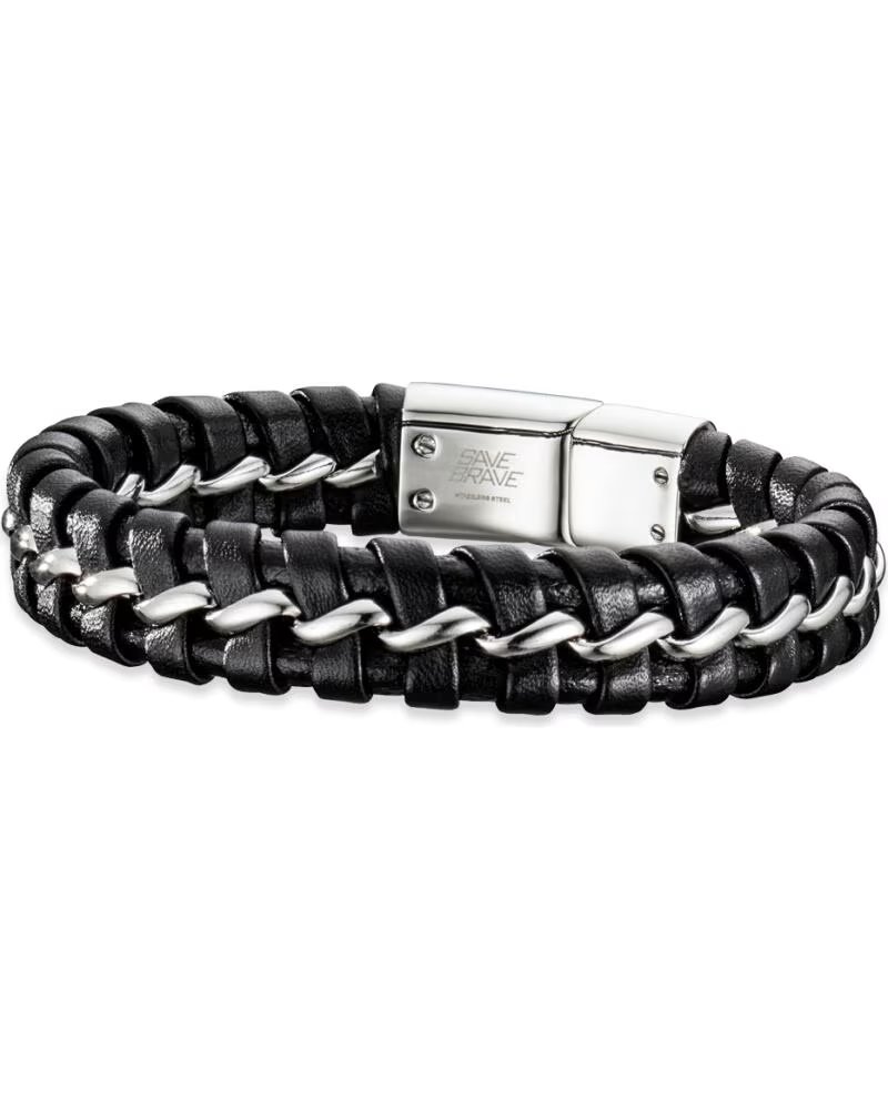 SAVE BRAVE PULSERA SBB-LIMA-BK-21 DE ACERO Y CUERO
