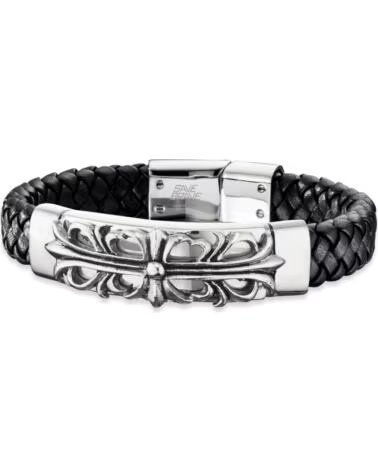 PULSERA SAVE BRAVE SBB-PARIS-BK-19 DE CUERO TRENZADO Y ACERO INOXIDABLE