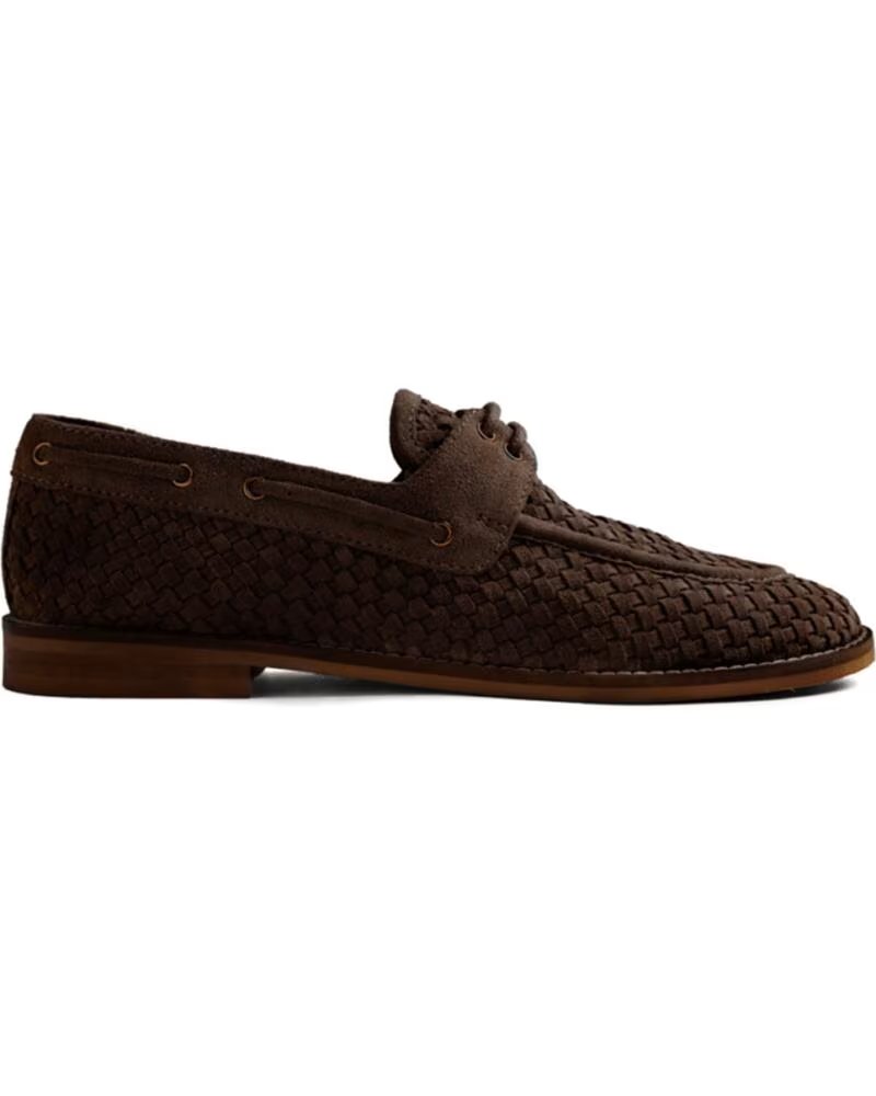 MOCASSIN BATEAU EN CUIR TRESSÉ POUR FEMME GIOSEPPO 80831 MARRON