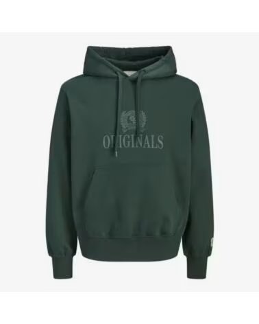 JACK AND JONES FELPA CON CAPPUCCIO JORFREDERIKSBERG MONOGRAM 12300022 VERDE