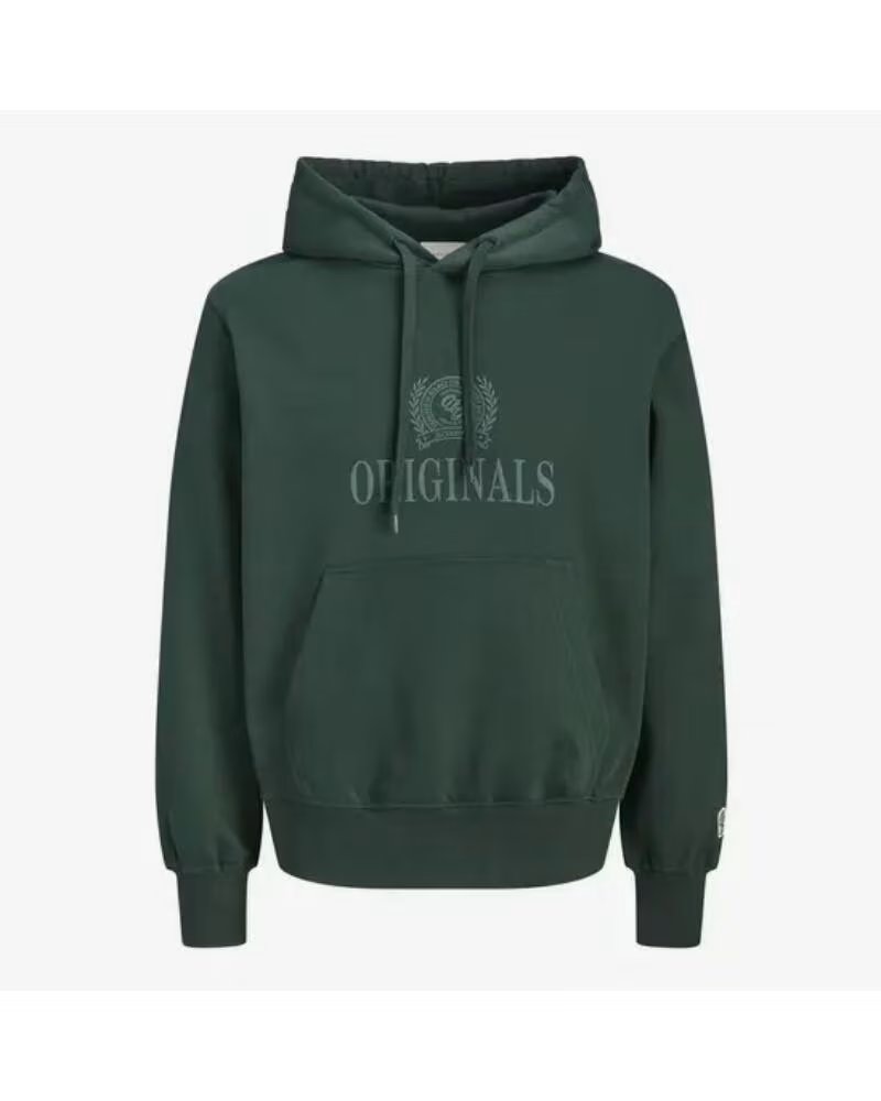 JACK AND JONES FELPA CON CAPPUCCIO JORFREDERIKSBERG MONOGRAM 12300022 VERDE