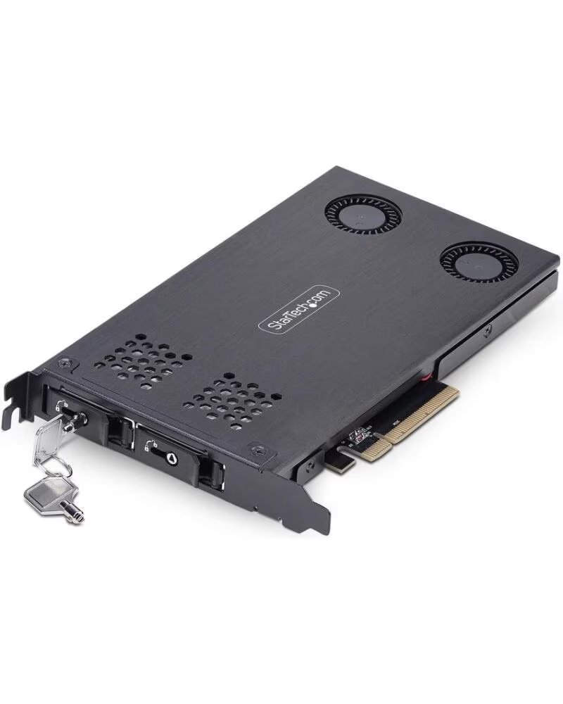 STARTECHCOM WECHSELRAHMEN 2 SCHÄCHTE M2 NVME SSD AUF PCIE X8 2M2-REMOVABLE-PCIE
