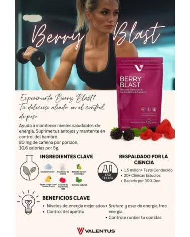 VALENTUS BERRY BLAST 30 SOBRES X5 G PLAN 30 DiAS