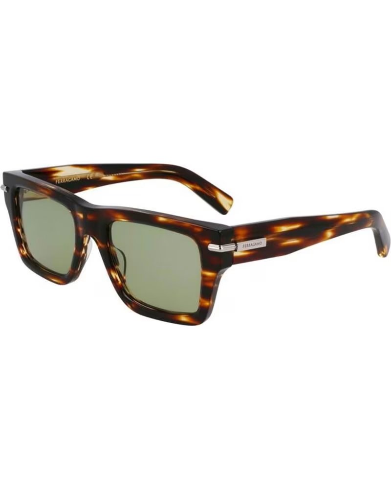 ÓCULOS DE SOL SALVADOR FERRAGAMO RETANGULARES DE ACETATO SF2033S MARROM MARRóN