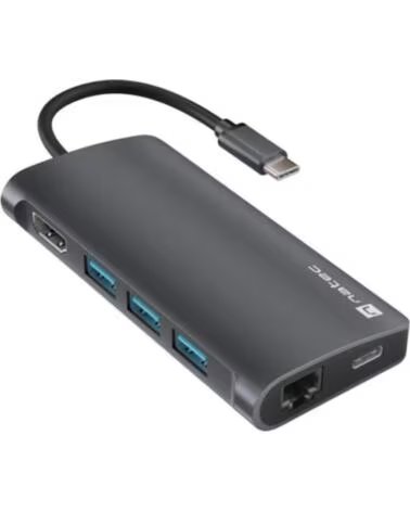 NATEC HUB USB-C 8 EM 1 FOWLER 2 - 3X USB 30, HDMI 4K