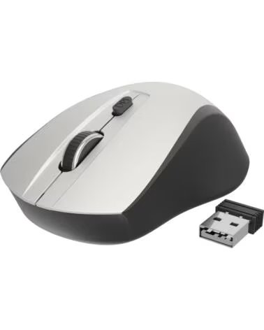 GEMBIRD MOUSE WIRELESS RF OTTICO 1600 DPI AMIDESTRO NERO E ARGENTO SILVER