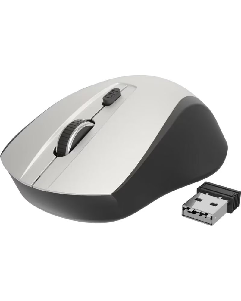 GEMBIRD MOUSE WIRELESS RF OTTICO 1600 DPI AMIDESTRO NERO E ARGENTO SILVER