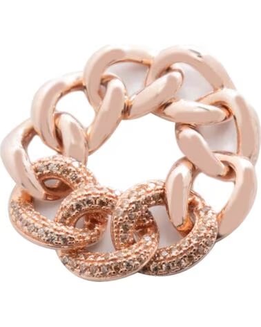 BAGUE FOLLI FOLLIE 3R15S096RS-54 EN PLAQUÉ OR ROSE AVEC ZIRCONS