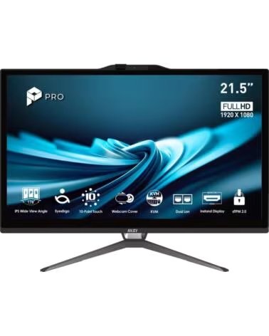 MSI Ordenador all in one pro ap222t - 613eu i3 - 14100 - 8gb - ssd 512gb - 21 5 pulgadas fhd - w11h - tactil negro