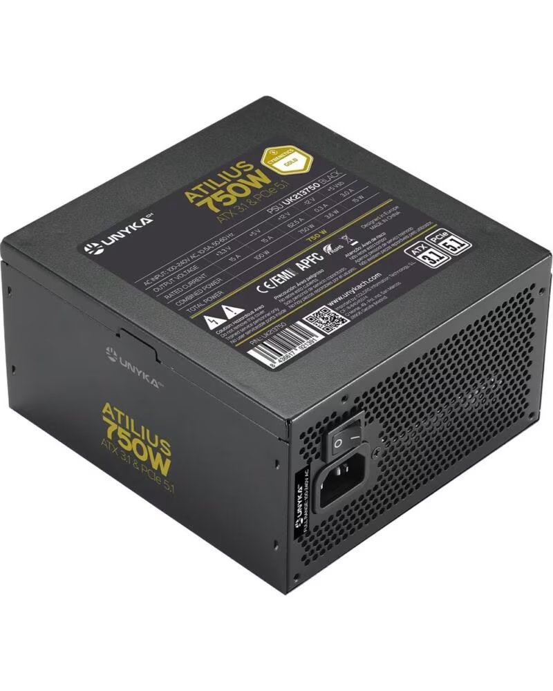 UNYKACH Fuente alimentacion atilus 3 1 gaming atx 750w