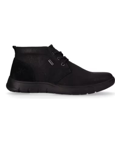CHIKA10 HERREN STIEFELETTEN PICUAL LEDER FLACH SCHWARZ NEGRO-BLACK