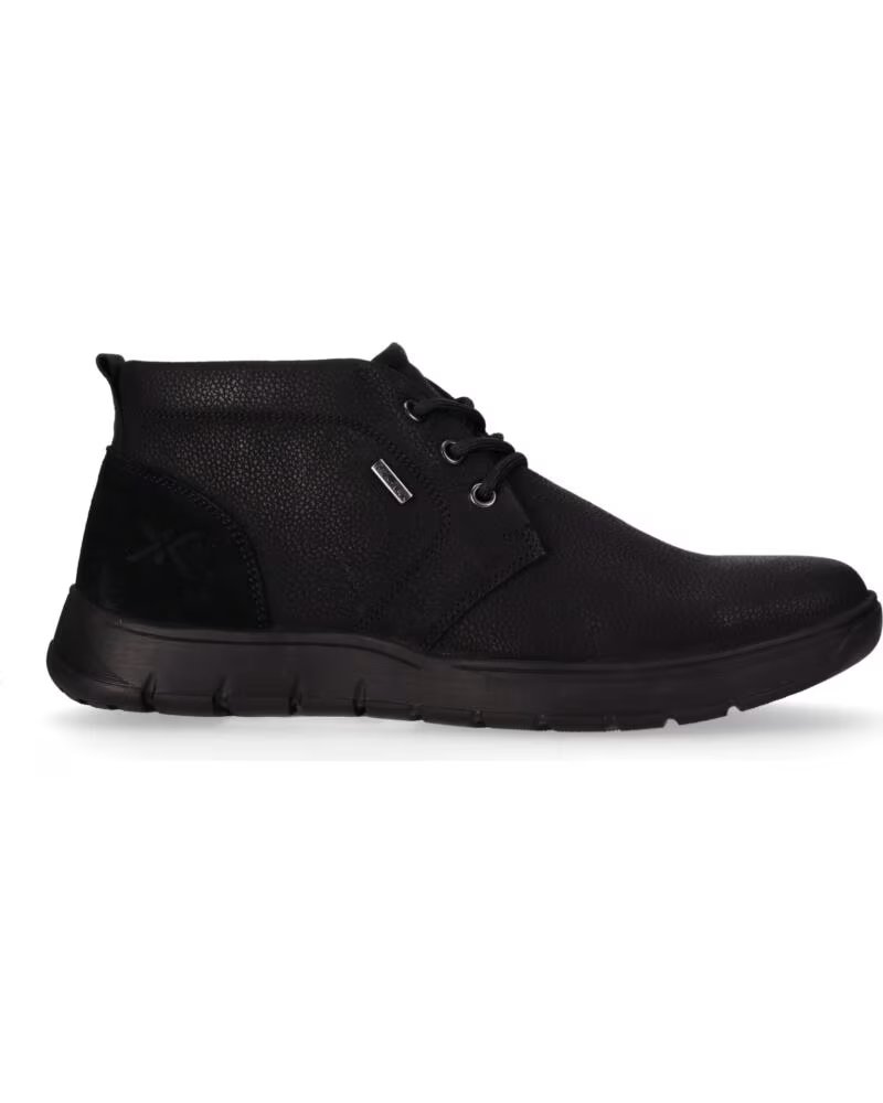 CHIKA10 HERREN STIEFELETTEN PICUAL LEDER FLACH SCHWARZ NEGRO-BLACK