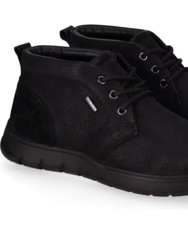 CHIKA10 HERREN STIEFELETTEN PICUAL LEDER FLACH SCHWARZ NEGRO-BLACK
