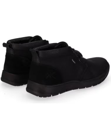 CHIKA10 HERREN STIEFELETTEN PICUAL LEDER FLACH SCHWARZ NEGRO-BLACK
